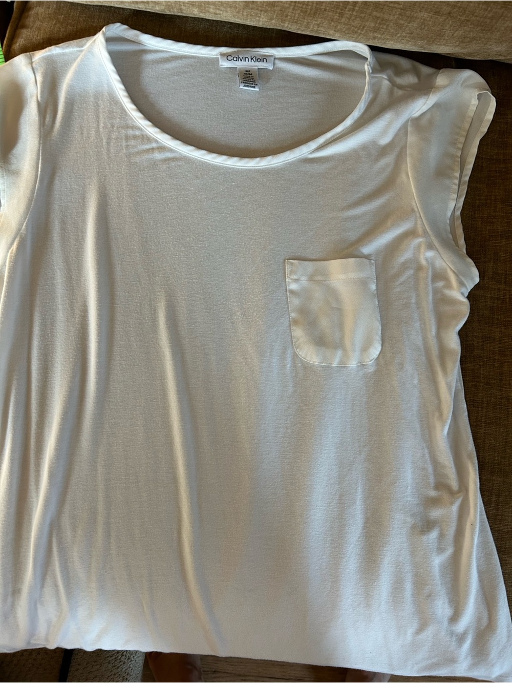 Calvin Klein Women's White Pocket Tee